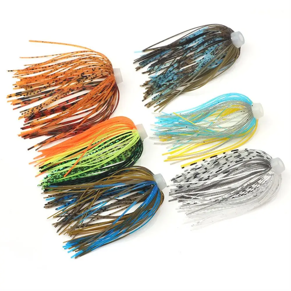 DIY 88 Strands Silicone Skirts Bass Jigs Soft Umbrella Sensation Skirts 64mm Elastic Buzzbaits Spinner Buzz Bait
