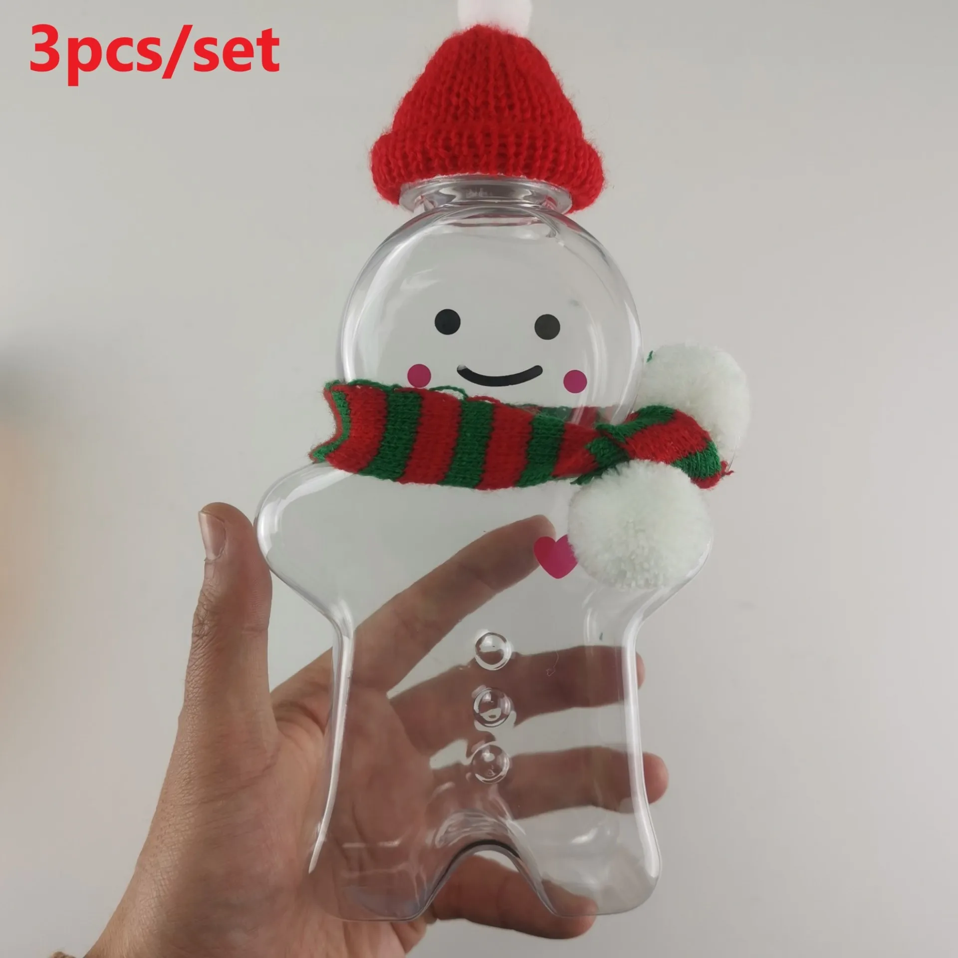 Cute Gingerbread Man Drinking Cup Shaker Drink Bottle Milk Tea Water Bottle  BL