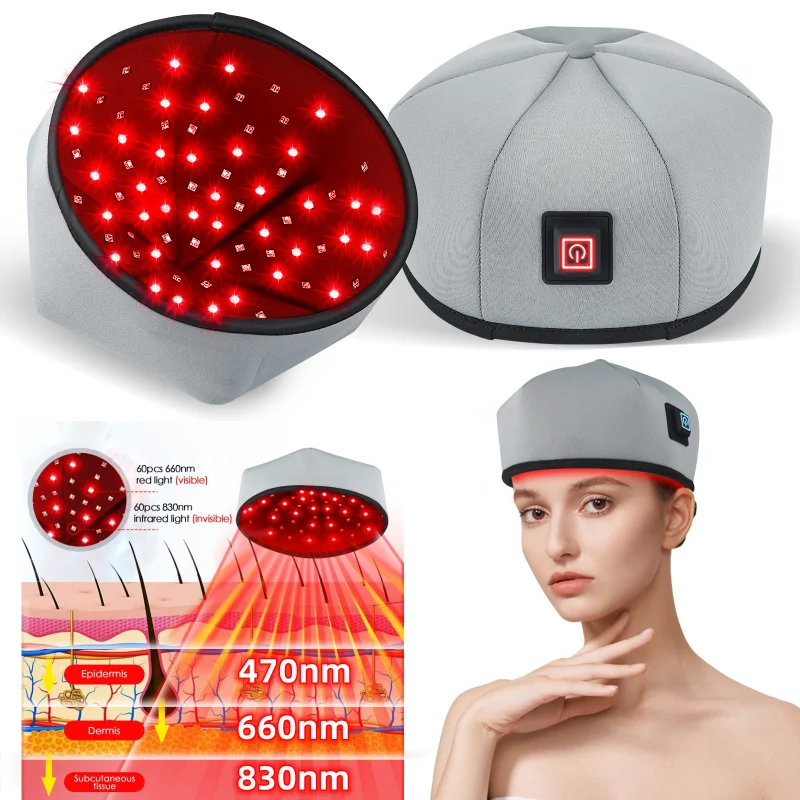 

New Hair Growth Cap Near Infrared Therapy Device Anti Hair Loss Cap Treatments Hair Regrowth Helmet for Men and Women Hair Care