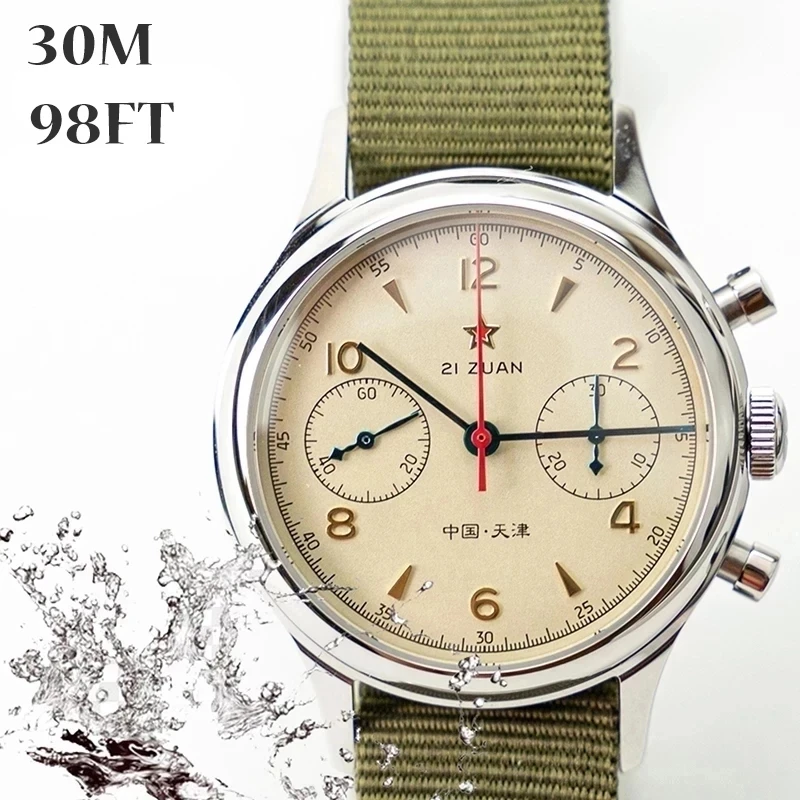 Retro ST1901 Movement 1963 Watch 38mm Watch For Men Sapphire Chronograph ST1901 Mechanical Mens Pilot 40mm orologio uomo mechanical watch