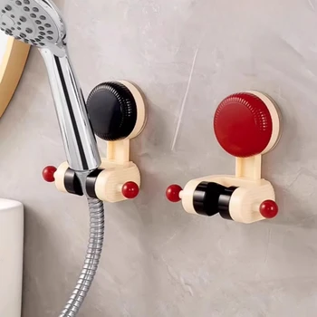 "360 °   ที่วางฝักบัวแบบปรับได้ - ขายึดแบบไม่ต้องเจาะแบบหมุนและปรับความสูงได้ ดีไซน์กันน้ํา /ด้ามจับแข็งแรง" 1