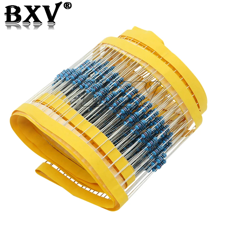 1/4W 1R~22M 1% Metal Film Resistor 100R 220R 1K 1.5K 2.2K 4.7K 10K 22K 47K 100K 100 220 1K5 2K2 4K7 Ohm Resistance 100PCS/LOT