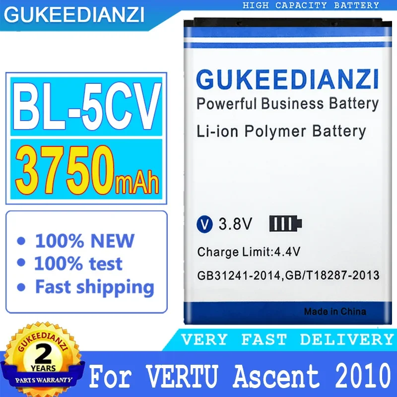 Batteria Gukeedianzi Bl-5Cv Bl-5C Per Vertu Ascent 2010, Signature S Design, Per Batteria Vertu X Big Power, 3750Mah