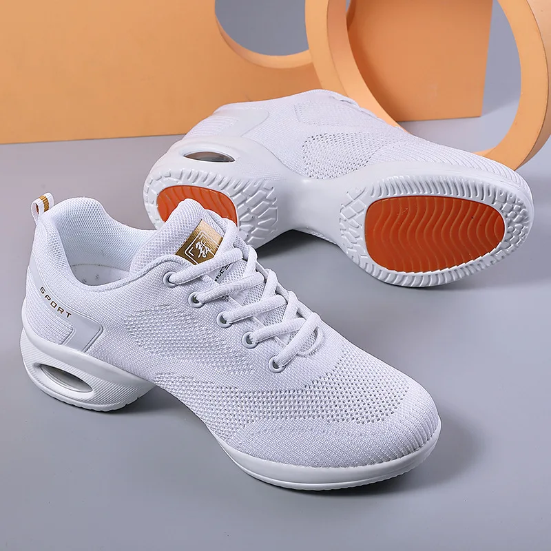 

2022 Casual New Sneakers Women Jazz Dance Shoes Female White Outdoor Mesh Girls Modern Hip Hop Dancing Adult Ladies Sports Shoes