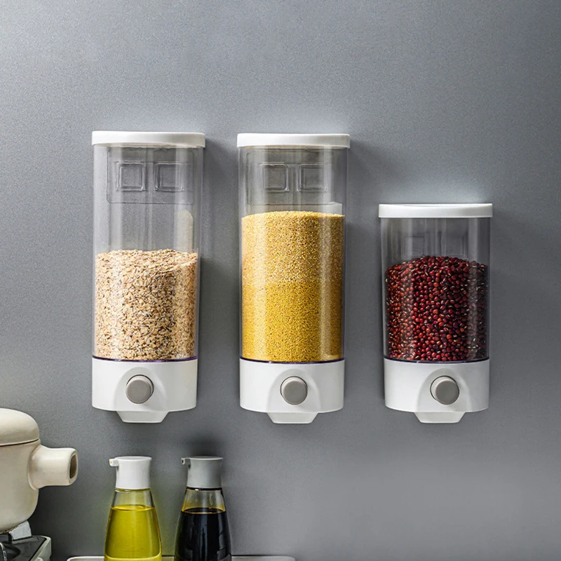 1pc Grain Storage Box Kitchen Wall-mounted Grain Storage Tank Bean Sealing Tank Cereal Dispenser storage box kitchen storage box food storage container food storage box rice storage box egg storage container food storage can food storage pots seasoning storage container pickle storage container