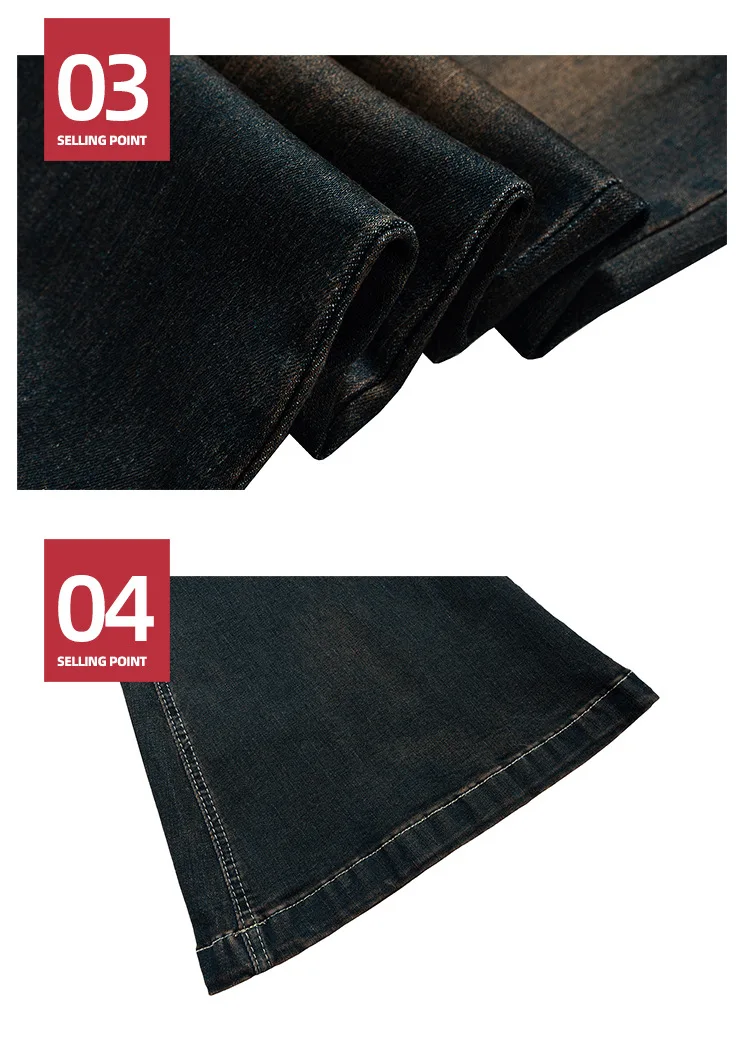 MIJKO Dark Blue Flared Jeans Men Women Straight Casual Baggy Denim Ribbons Washed Trousers Loose Cargo Pants 4
