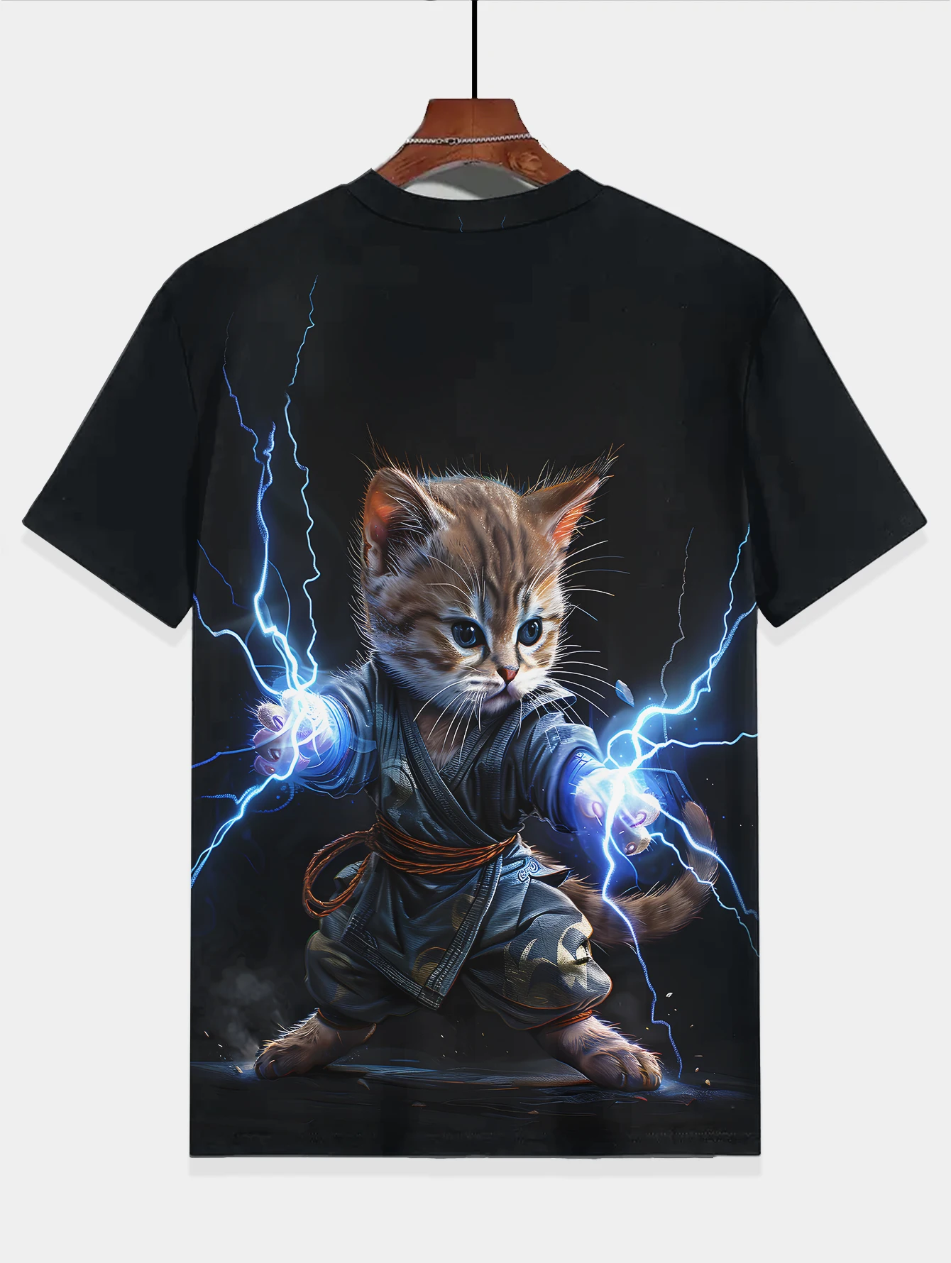 Children's Clothing Boys Cat Lightning 2024 Kids Clothes Short Sleeve Top Shirts Child T-shirt Tops T-shirty Korean Boy Spring 3