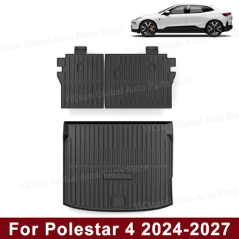 Tappetini per bagagliaio posteriore per auto per Polestar 4 2024 2025 2026 2027 Copertura impermeabile Tappetino di stoccaggio Cargo Liner Tappeto Accessori interni auto