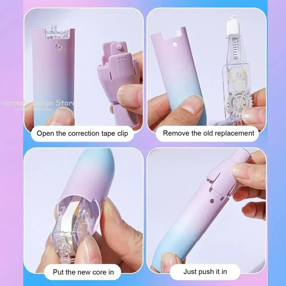 Portable Correction Tool Compact Push-type Correction Tape Pen Set for Home School Office Stationery Supplies for Students correction tape stationery set