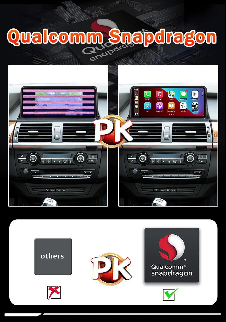 8-Kern Wireless Carplay Qualcomm Snapdrago Autoradio Android 15 Auto Stereo Für BMW X5 E70 X6 E71 Bluetooth Autoradio Navigation – Detail 9