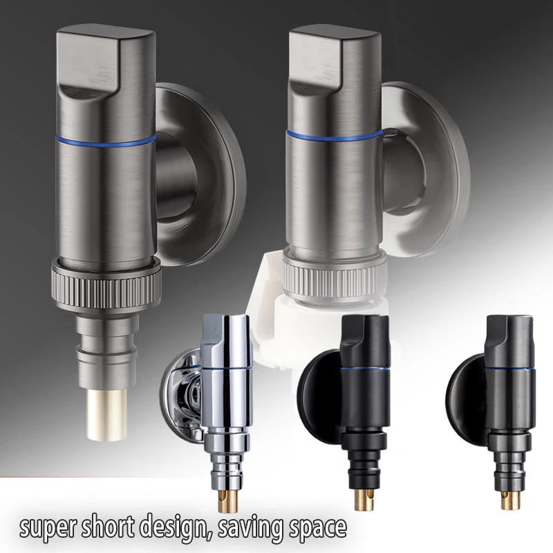 Faucet Valve Multi-function Brass One Into One Out Dual Control Washing Machine Tap Three-way Toilet Triangle