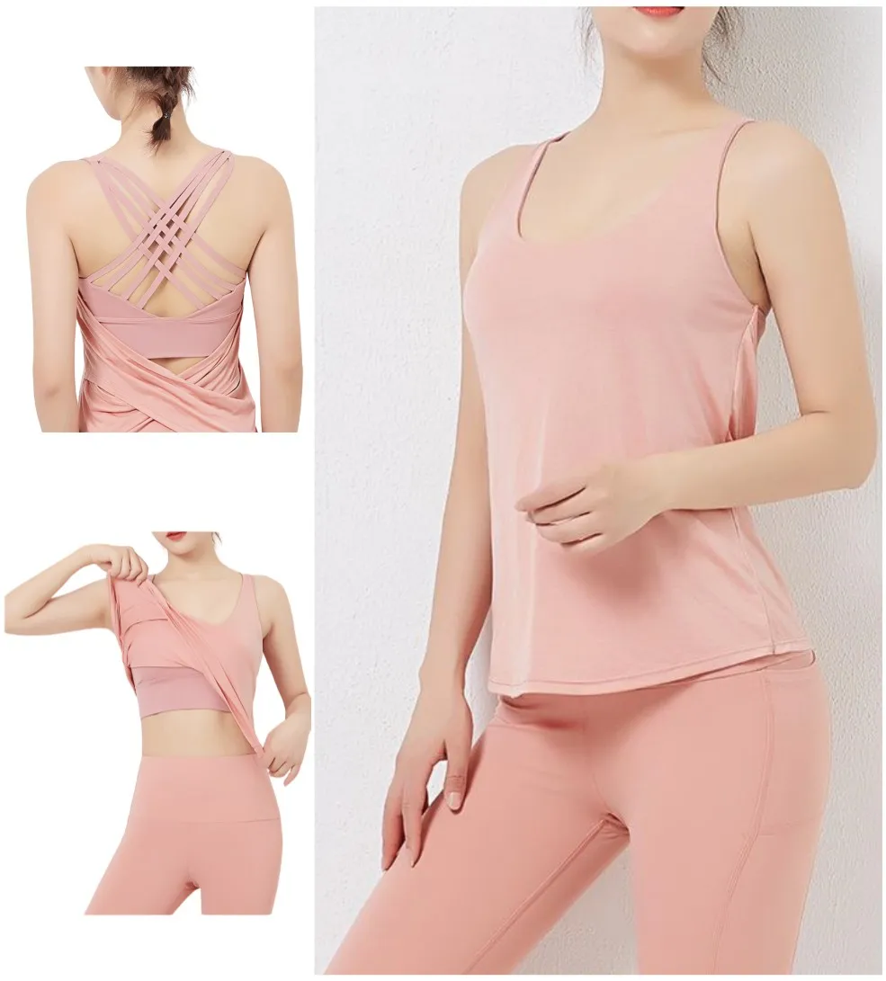 

Luwomens Clothing Top for Sport Sportswear Shirts Fitness Spandex Two-piece Tank Tops for Women Running Yoga Bra Underwear