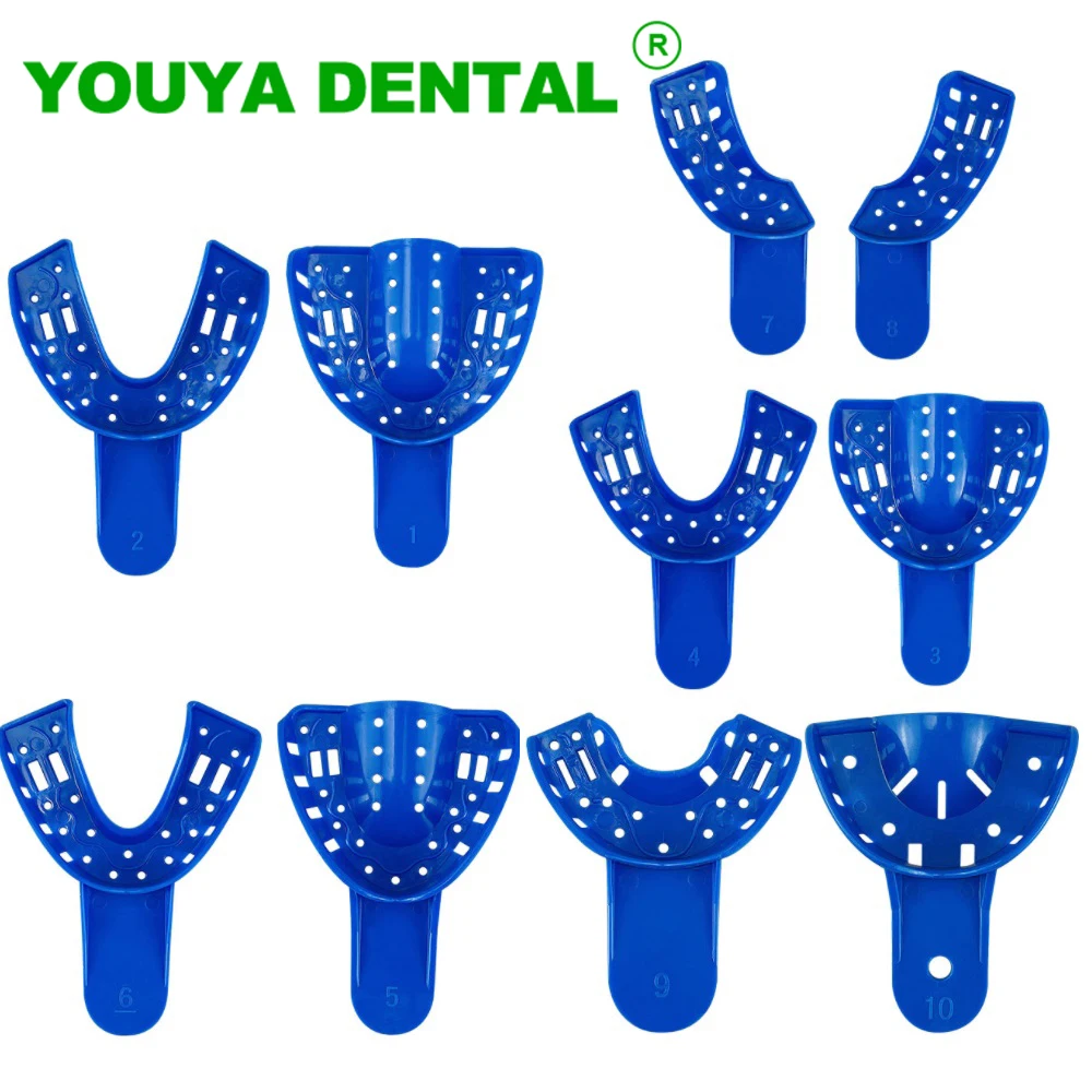 10pcssetDentalTrayImpressionTeethHoldersPlasticDentureModel