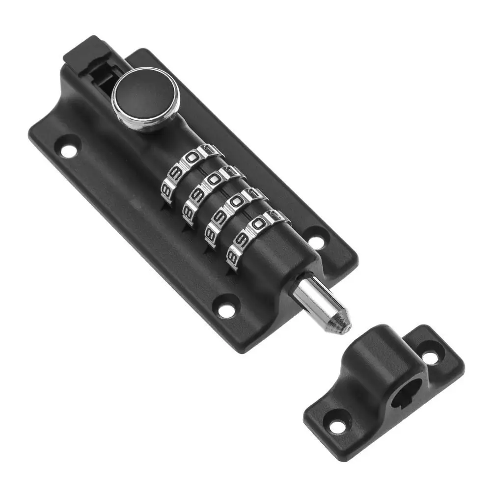4 Digit Code Door Slide Latch Lock Combination Bolt Security Lock Password Door Security Locking Bolt