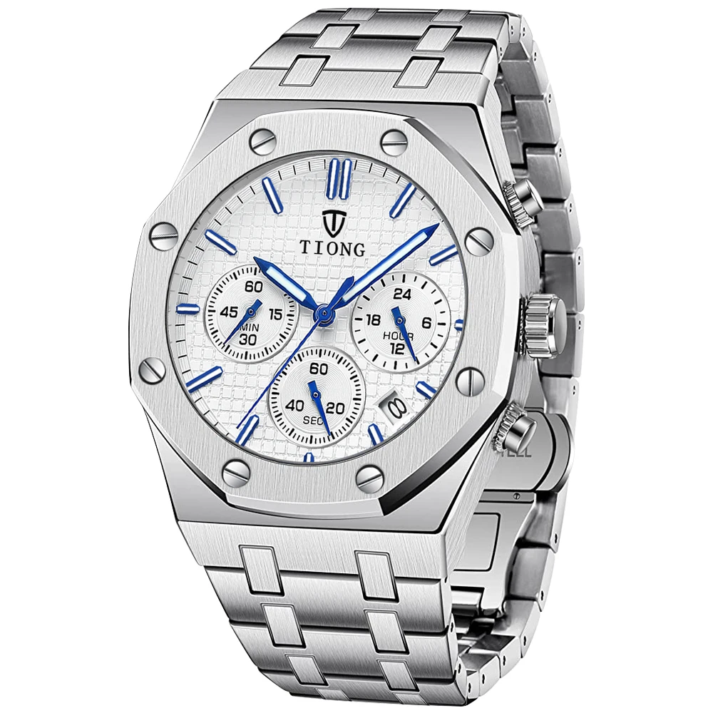Premium Stainless Steel Luxury Quartz Waterproof Date Wristwatch