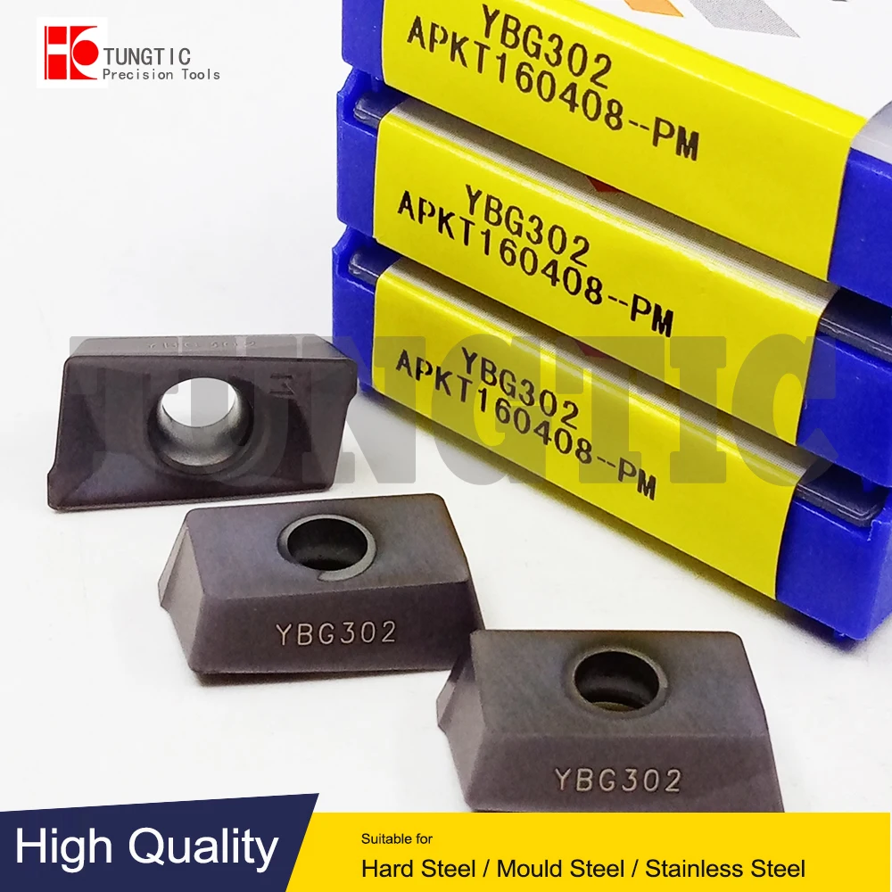 Apt Tool 5-Piece APKT 1604 33 PDER YBG202 Carbide Inserts – Alloy Stainless Steel Cutting Inserts Agt Industrial - Foto 3