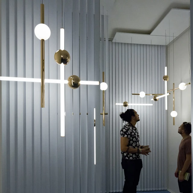 Plafonnier en verre et métal créatif post-moderne, design de créateur – Image 5