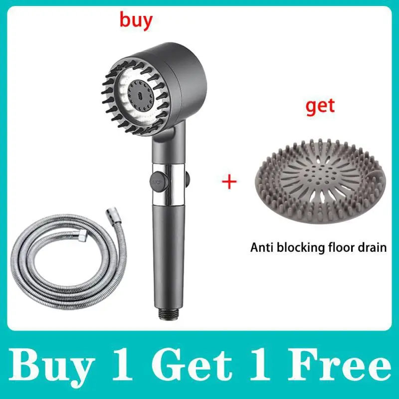 

3 Modes Shower Head Adjustable High Pressure Water Saving Shower One-Key Stop Water Massage Shower Head with Filter Element