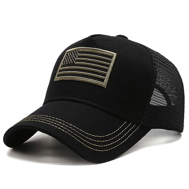 Fashion American Flag Embroidery Baseball Net Caps Spring and Summer Outdoor Adjustable Casual Hats Sunscreen Hat Sports & Entertainment