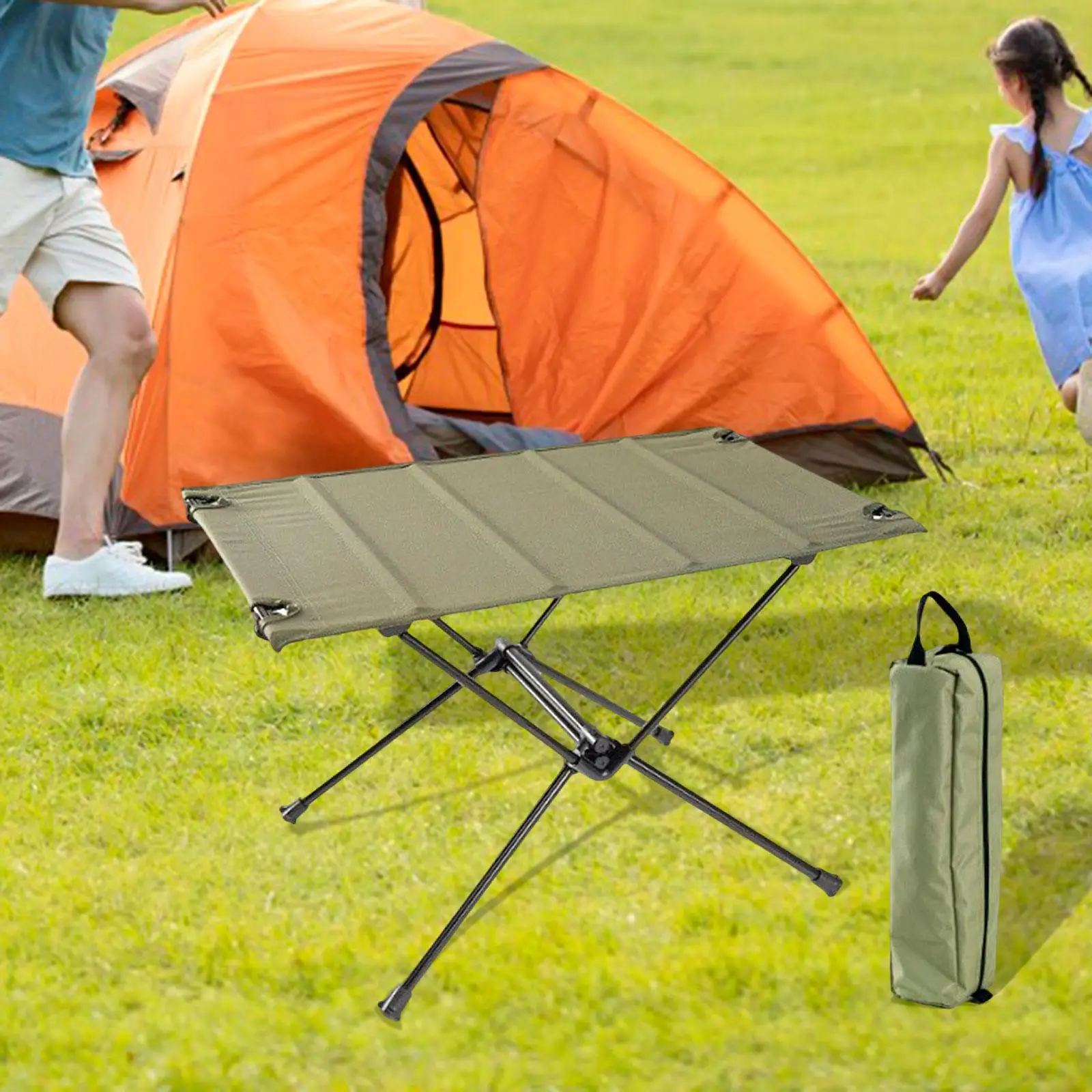 Foldable Camping Table Aluminum Alloy with Carry Bag Camping Desk Outdoor Table for Travel Garden BBQ Fishing Backpacking
