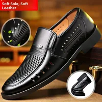 Soft Leather Hollow out Casual Men's oes Autumn Busin Leisure Slip-On Anti-Slip Breathable Lazy oes Rubber Outsole