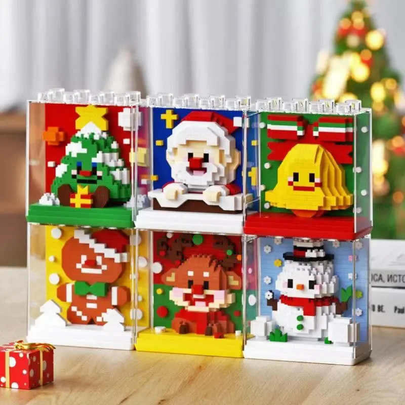 Huiqibao New Mini Santa Claus Miniature Model Building Blocks DIY Tree ...