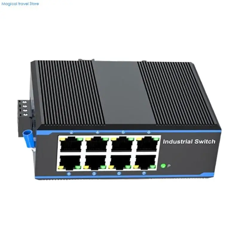 N2UB 8 포트 1000Mbps 산업용 스위처 네트워킹 이더넷 스위처 DIN 장착 플러그 앤 플레이 설치 산업용