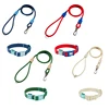 Adjustable Color Blocking Design Dog Waterproof  PVC Walking Leash Collor Traction Rope Set For Small Dog Outdoor Training