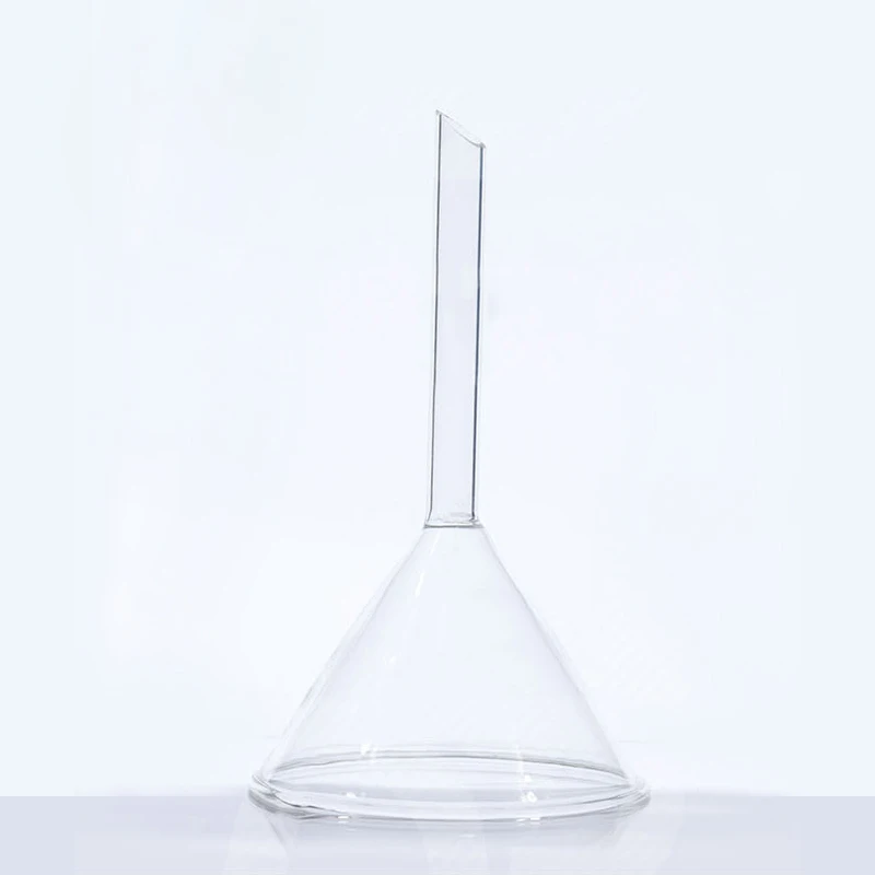 

High borosilicate glass triangle funnel diameter 40mm to 150mm laboratory filtration tools