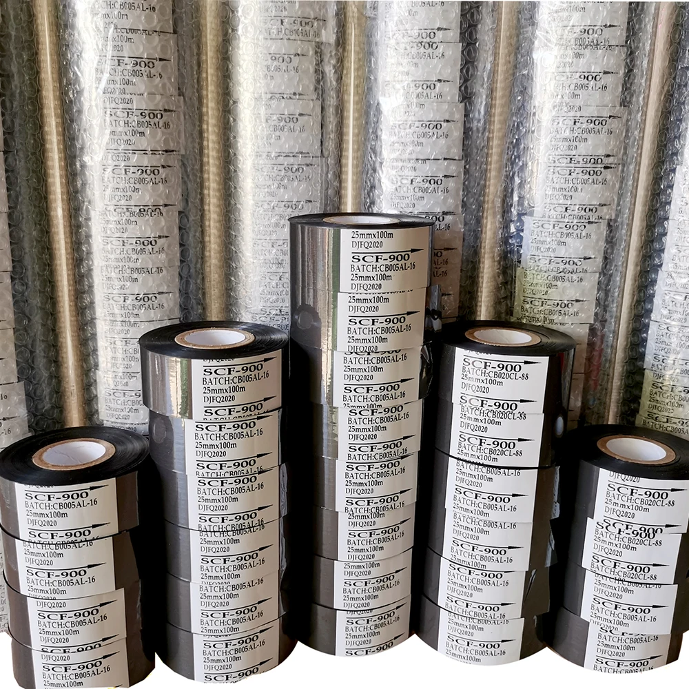 열 전달 잉크 리본 SCF-900, 날짜 생산 배치 번호 포장 마킹 기계, HP241, 241S.TJ-08, 25mm x 100m, 1 개