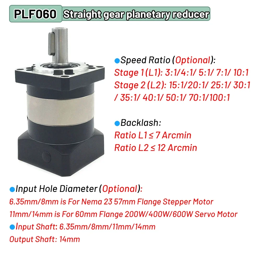 Precision Planetary Reducer Step-down Gearbox Reduction Gearbox 57/60/86/80/90mm Flange Stepper Servo Motor Reducer