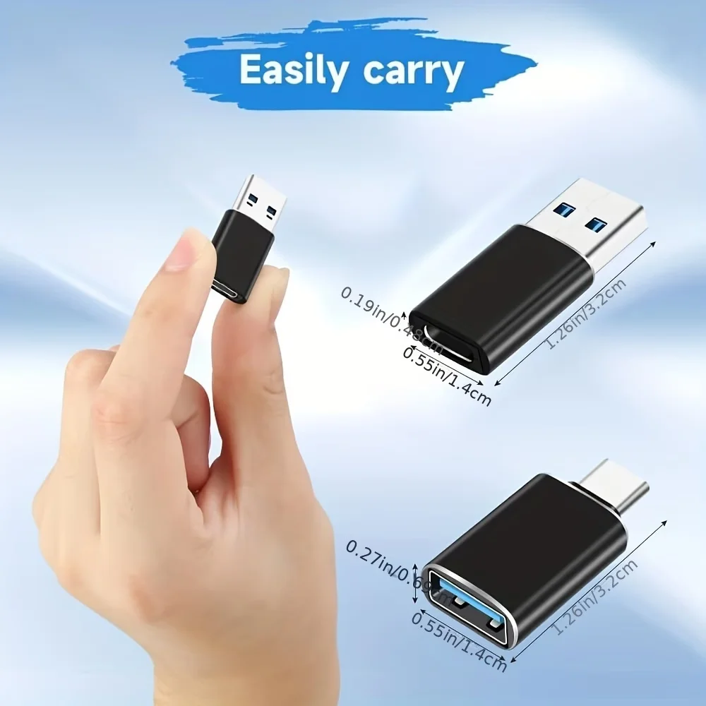 MacBook Pro/삼성 갤럭시/스마트폰/노트북/PC와 호환되는 USB-C 어댑터 4개 - USB-C-USB-/마이크로 USB 어댑터 콤보, O