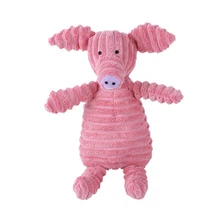 Interactive Corduroy Dog Molar Toy Small and Large Dog Animal Shape Plush Toy Puppy Squeaky Anti-bite Animial Toy Pet Supplies