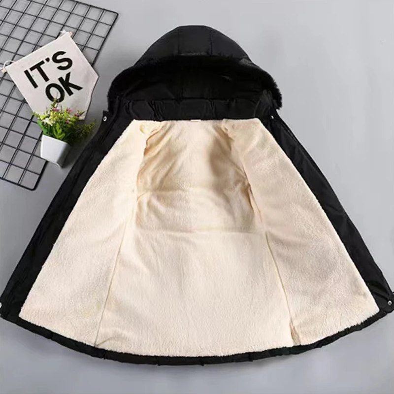 2025 Kids Down Long Outerwear Winter Autumn Teen Cotton Clothes Girls Cotton-Padded Parka Coats Big Children Thicken Warm Jacket - 3