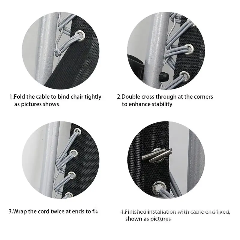 4pcs Recliner Cord Replacement Chair Cords Deck Chair Tie Rope Elastic Stable Recliner Laces Cord Repair Tool Longue Chaise Rope