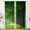 2pc,  Scene Curtains Forest1 Machine Washable Fabric,Without Electricity Spring Party & Holiday Decor Perfect for Holiday 1
