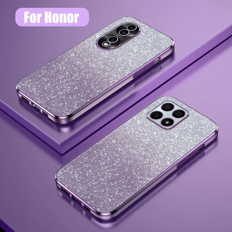 Luxury Gradient Glitter Plating Silicone Back Cover - Women’s Edition