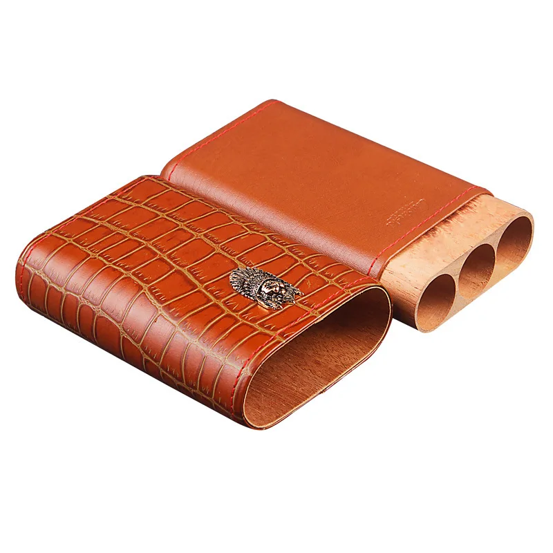 

Дорожная портативная сигара хьюмидор кедровое дерево сигара кожа искусственная кожа 3 шт. курительные аксессуары