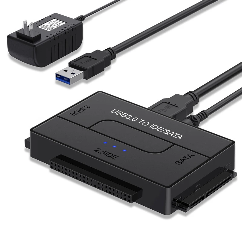 USB 어댑터 지원 플러그 앤 플레이 LED USB 3.0 15.30x11.10x5.20 컴퓨터 액세서리 전송 컨버터, 간단한 USB to Sata/ide