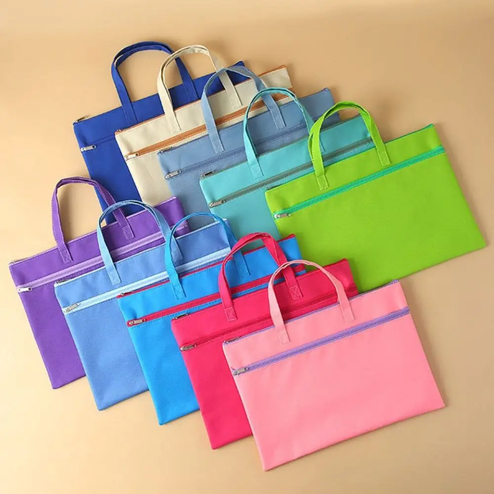 Data Contract Bill Storage Oxford Cloth File Bag Large Capacity A4 File Folder Zipper Briefcase School Office