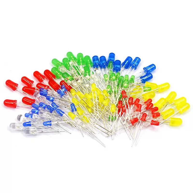 LED Light Kit 100pcs 3mm 5mm LED Light White Yellow Red Green Blue Assorted Kit DIY LEDs Set electronic diy kit