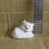 1PC Simulation Fox Ornament Mini Squatting Fox Model Plush Animal Figurine Doll Toy Home Decoration Craft Christmas Party Gift 5