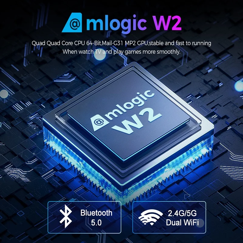 Original W2 TV Box Android 10.0 Amlogic S905W2 Support 4K AV1 2.4&5G Wifi BT with Google Voice Remote 2G16G 4G32G Smart TV Box