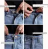 2/5Pcs Flexible Pants Waist Extender Button Pants Jeans Adjustable Retractable Elastic Spring Buttons Waist Extenders Set 5