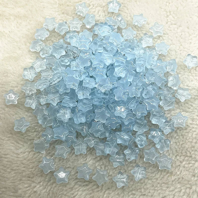 30pcs 8mm Iridescent Star Beads for DIY Jewelry and Crafting