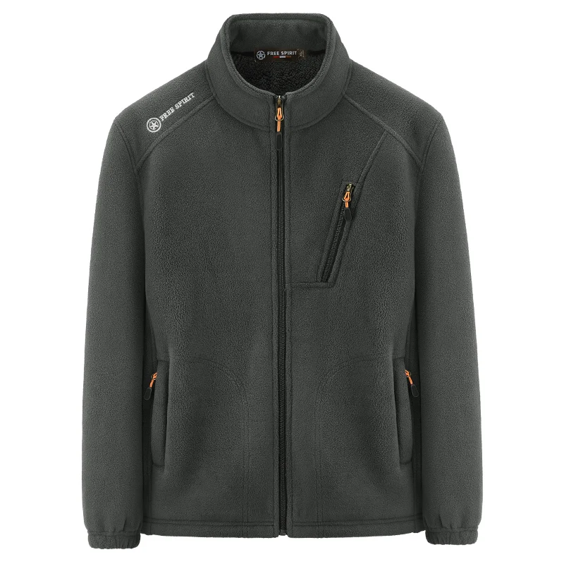 thumbnail image 1 of Suéter grueso y cálido de punto con cremallera informal y cuello alto para hombre, suéter de invierno grueso y cálido para hombre, cárdigan de terciopelo de color sólido, 1 of 4
