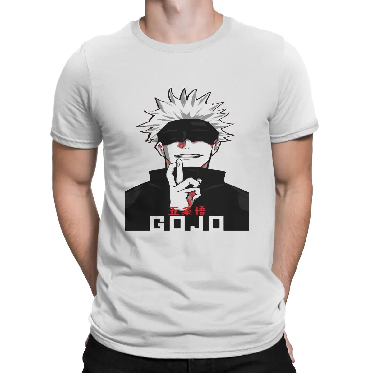

Men's T-Shirts Gojo Casual Pure Cotton Tee Shirt Short Sleeve Jujutsu Kaisen T Shirts Round Neck Clothing Summer