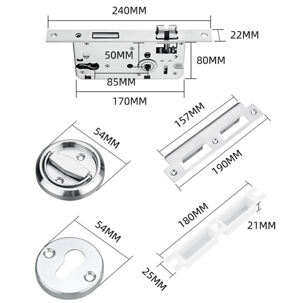 Stainless Steel Circular Recessed Corridor Sliding Door Lock Door Lock Cabinet Drawer Handle