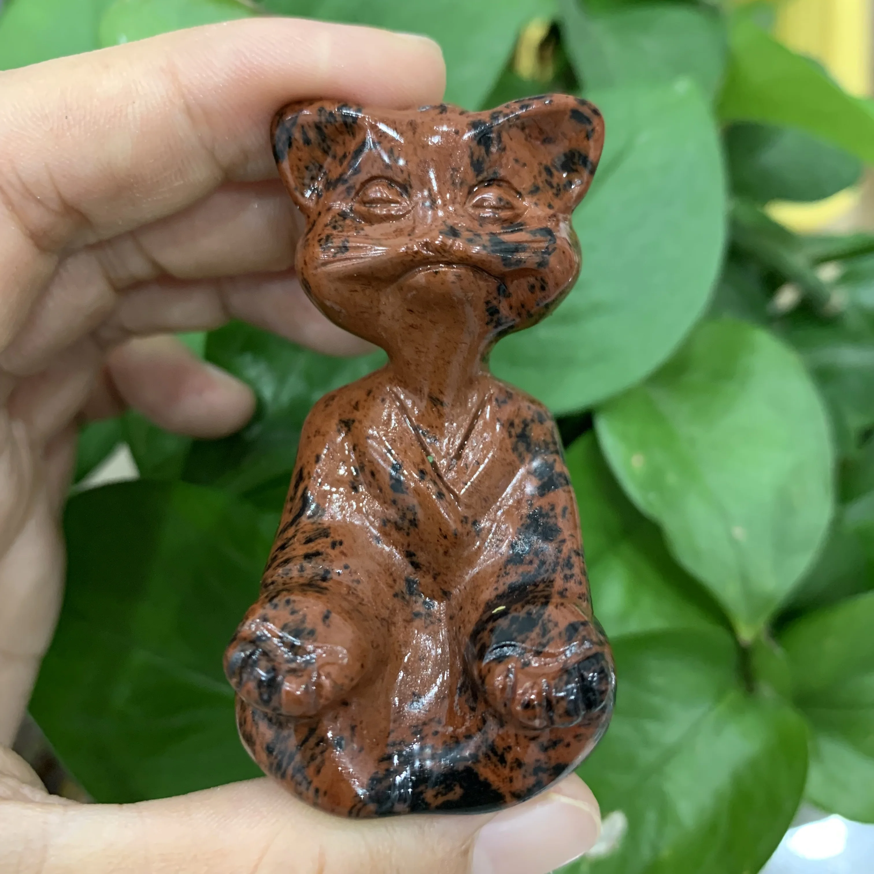 

Natural Mineral carved Meditation Yoga cat Figurine Collection Yoga Dog Decor for Desktop