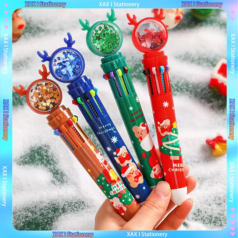 

2023 Рождественские сувениры, милый мультяшный лось, стильная шариковая ручка, подарок для детей на новый год